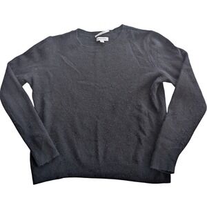 $179 Nordstrom 100% Cashmere Crewneck Sweater Wmns XL Blk Pullover Luxury Career